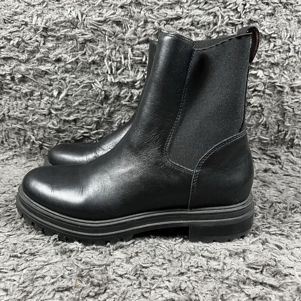 Madewell Black Bradley Lugsole Leather Chelsea Boots Sz 7.5